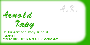 arnold kapy business card